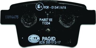 HELLA PAGID 8DB 355 012-171 - Juego de pastillas de freno www.parts5.com