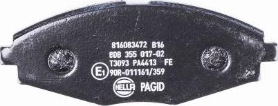 HELLA PAGID 8DB 355 017-021 - Juego de pastillas de freno www.parts5.com