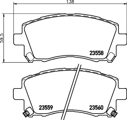 HELLA PAGID 8DB 355 017-291 - Комплект спирачно феродо, дискови спирачки www.parts5.com