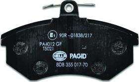 HELLA PAGID 8DB 355 017-701 - Juego de pastillas de freno www.parts5.com