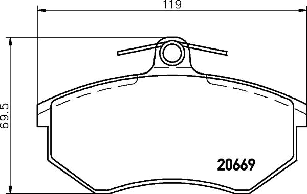 HELLA PAGID 8DB 355 017-701 - Σετ τακάκια, δισκόφρενα www.parts5.com