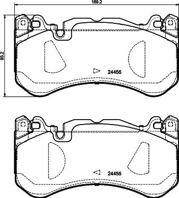 HELLA PAGID 8DB355039931 - Set placute frana,frana disc www.parts5.com