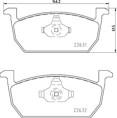 HELLA PAGID 8DB 355 032-951 - Juego de pastillas de freno www.parts5.com