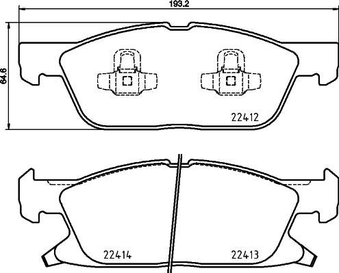 HELLA PAGID 8DB 355 024-981 - Тормозные колодки, дисковые, комплект www.parts5.com