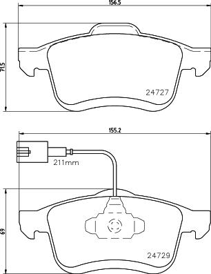 HELLA PAGID 8DB 355 024-691 - Тормозные колодки, дисковые, комплект www.parts5.com