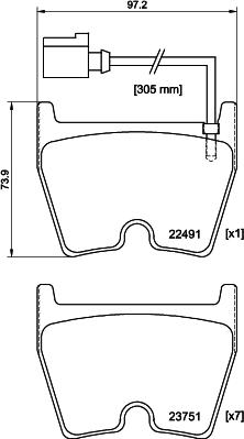 HELLA PAGID 8DB 355 025-171 - Komplet pločica, disk-kočnica www.parts5.com