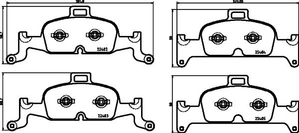 HELLA PAGID 8DB 355 025-811 - Juego de pastillas de freno www.parts5.com