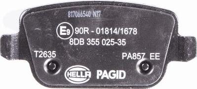 HELLA PAGID 8DB 355 025-351 - Fékbetétkészlet, tárcsafék www.parts5.com