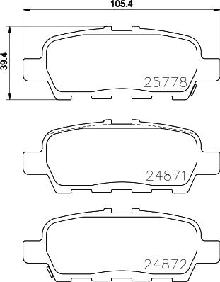 HELLA PAGID 8DB 355 020-401 - Brake Pad Set, disc brake parts5.com