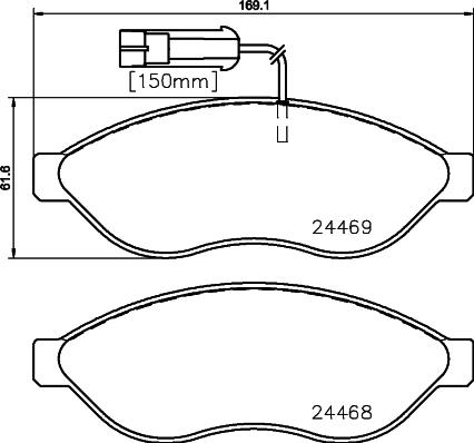 HELLA PAGID 8DB 355 020-661 - Set placute frana,frana disc www.parts5.com