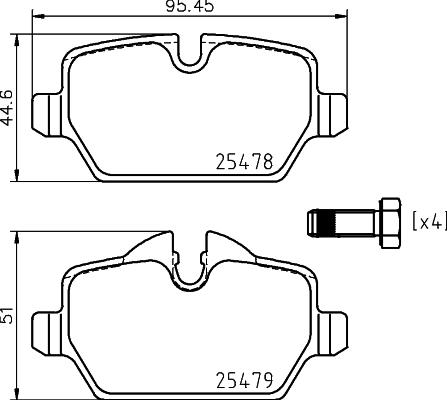 HELLA PAGID 8DB 355 020-111 - Juego de pastillas de freno www.parts5.com