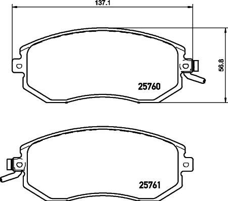 HELLA PAGID 8DB 355 020-891 - Sada brzdových destiček, kotoučová brzda www.parts5.com