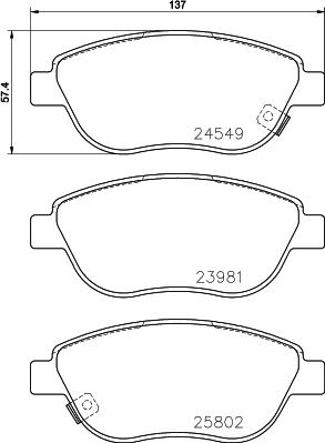 HELLA PAGID 8DB 355 020-881 - Set placute frana,frana disc www.parts5.com