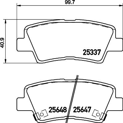 HELLA PAGID 8DB 355 020-371 - Juego de pastillas de freno www.parts5.com