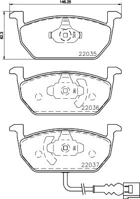 HELLA PAGID 8DB 355 021-951 - Zestaw klocków hamulcowych, hamulce tarczowe www.parts5.com