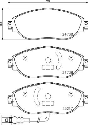 HELLA PAGID 8DB 355 021-971 - Тормозные колодки, дисковые, комплект www.parts5.com