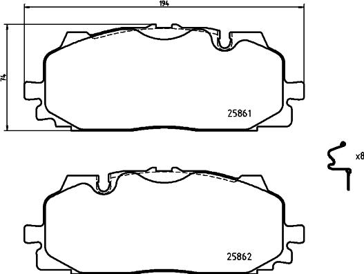 HELLA PAGID 8DB 355 021-641 - Piduriklotsi komplekt,ketaspidur www.parts5.com