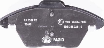 HELLA PAGID 8DB 355 023-161 - Kit de plaquettes de frein, frein à disque www.parts5.com