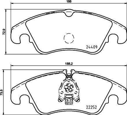 HELLA PAGID 8DB 355 023-221 - Juego de pastillas de freno www.parts5.com