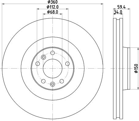 HELLA PAGID 8DD 355 109-851 - Disco de freno www.parts5.com