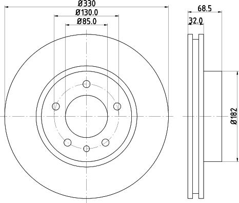 HELLA PAGID 8DD 355 109-721 - Спирачен диск www.parts5.com