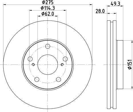 HELLA PAGID 8DD 355 104-931 - Brake Disc www.parts5.com