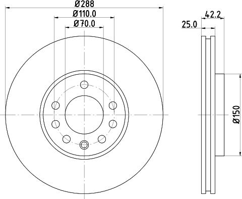 HELLA PAGID 8DD 355 104-681 - Brake Disc www.parts5.com