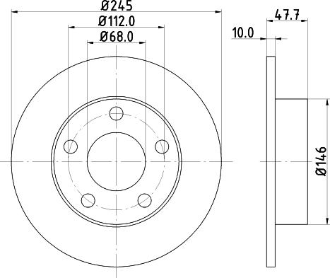 HELLA PAGID 8DD 355 105-681 - Disc frana www.parts5.com