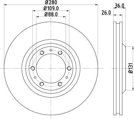 HELLA PAGID 8DD 355 106-001 - Brake Disc www.parts5.com