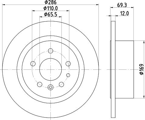 HELLA PAGID 8DD 355 103-741 - Δισκόπλακα www.parts5.com