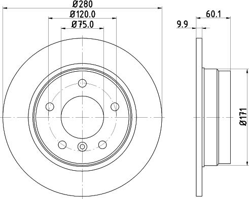 HELLA PAGID 8DD 355 102-601 - Тормозной диск www.parts5.com