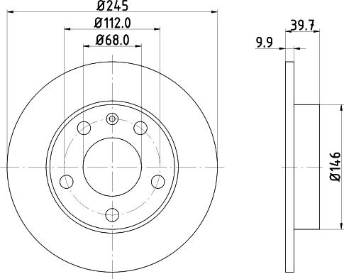 HELLA PAGID 8DD 355 107-541 - Féktárcsa www.parts5.com