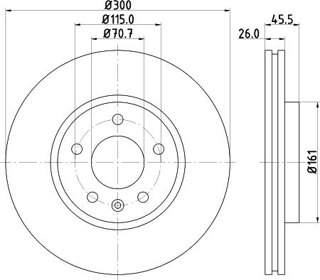 HELLA PAGID 8DD 355 116-591 - Disc frana parts5.com