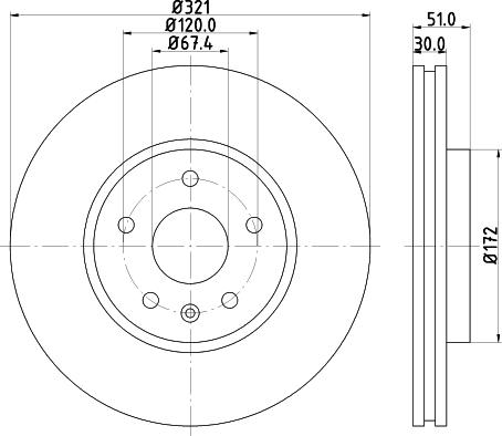 HELLA PAGID 8DD 355 129-091 - Brake Disc www.parts5.com