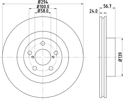 HELLA PAGID 8DD 355 112-051 - Δισκόπλακα www.parts5.com