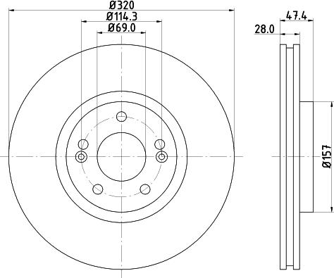 HELLA PAGID 8DD 355 117-971 - Disco de freno www.parts5.com