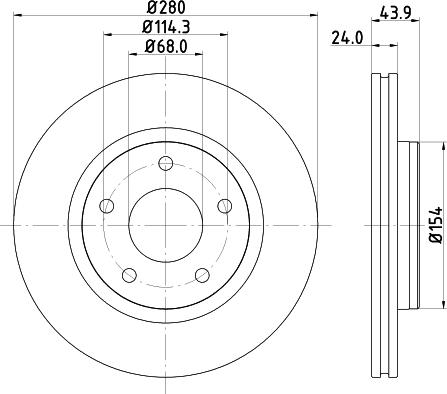 HELLA PAGID 8DD 355 117-321 - Тормозной диск www.parts5.com