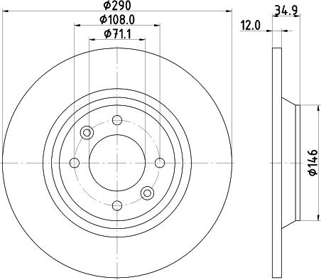 HELLA PAGID 8DD 355 117-291 - Disc frana www.parts5.com