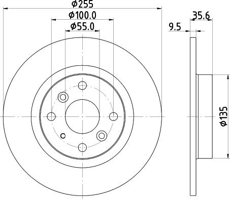 HELLA PAGID 8DD 355 134-831 - Disc frana www.parts5.com