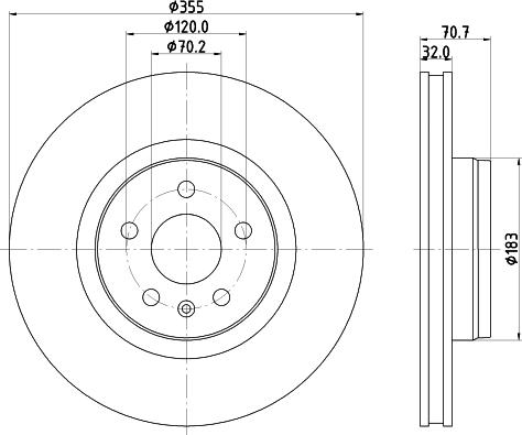 HELLA PAGID 8DD 355 132-931 - Disc frana www.parts5.com