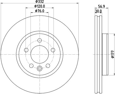 HELLA PAGID 8DD 355 132-561 - Brake Disc www.parts5.com