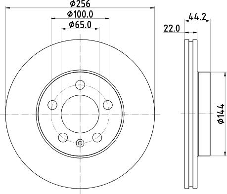 HELLA PAGID 8DD 355 132-091 - Спирачен диск www.parts5.com