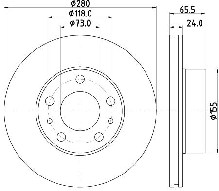 HELLA PAGID 8DD 355 132-141 - Brzdový kotúč www.parts5.com