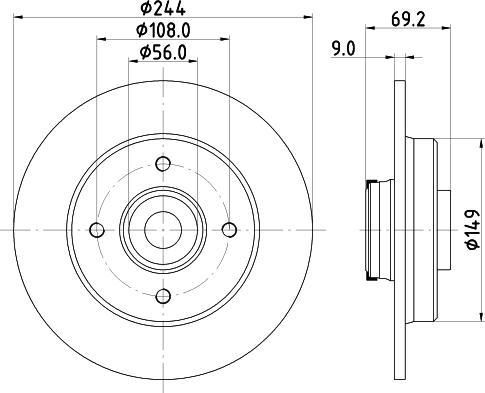 HELLA PAGID 8DD 355 132-161 - Disc frana www.parts5.com