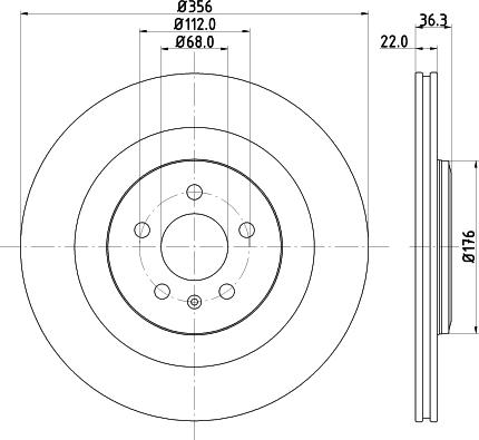 HELLA PAGID 8DD 355 125-551 - Brzdový kotouč www.parts5.com