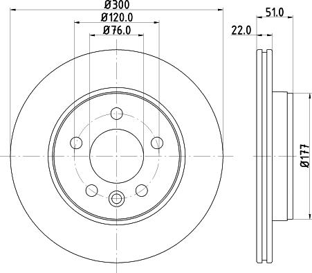 HELLA PAGID 8DD 355 125-571 - Brake Disc www.parts5.com