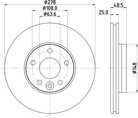 HELLA PAGID 8DD 355 126-561 - Féktárcsa www.parts5.com