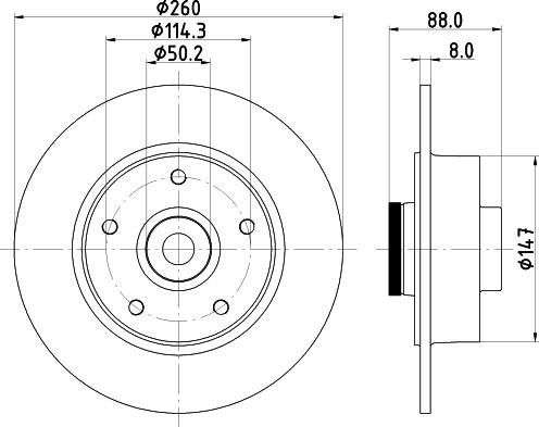 HELLA PAGID 8DD 355 123-311 - Kočioni disk www.parts5.com