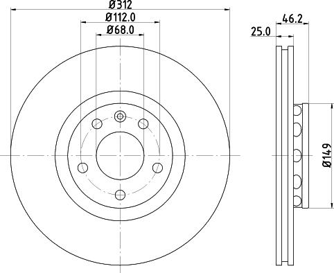 HELLA PAGID 8DD 355 127-571 - Jarrulevy www.parts5.com