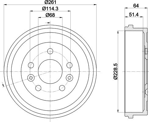 HELLA PAGID 8DT 355 303-151 - Тормозной барабан www.parts5.com